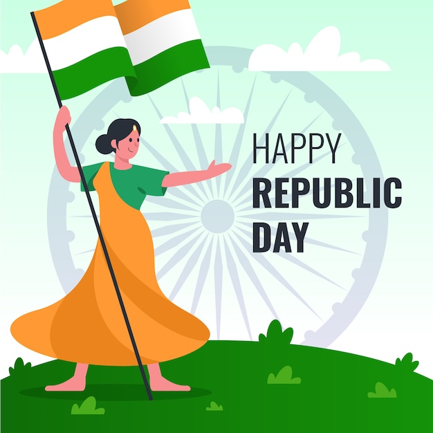 Colorful drawing for indian republic day