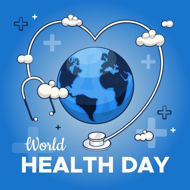 세계 건강의 날의 화려한 그림