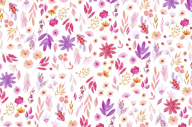 Colorful drawn floral background