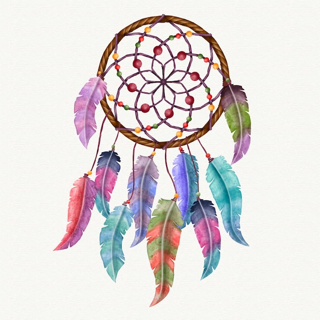 Free vector colorful dream catcher illustrated