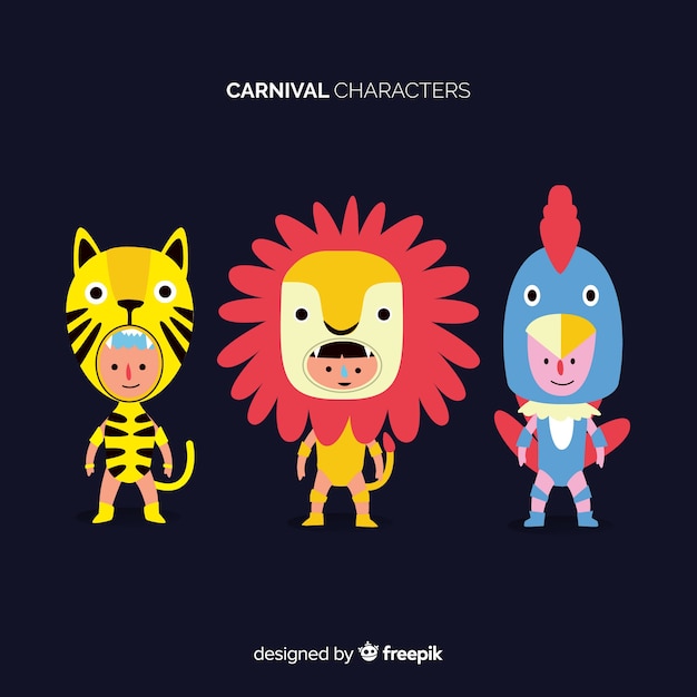 Free vector colorful dressed up people collection