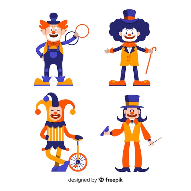 Free vector colorful dressed up people collection