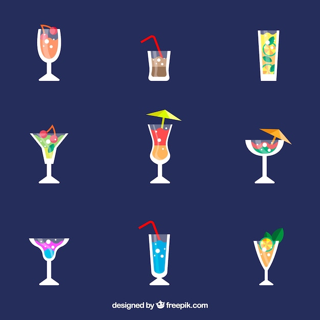 Free vector colorful drinks collection