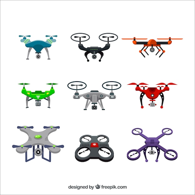 Free vector colorful drone collection