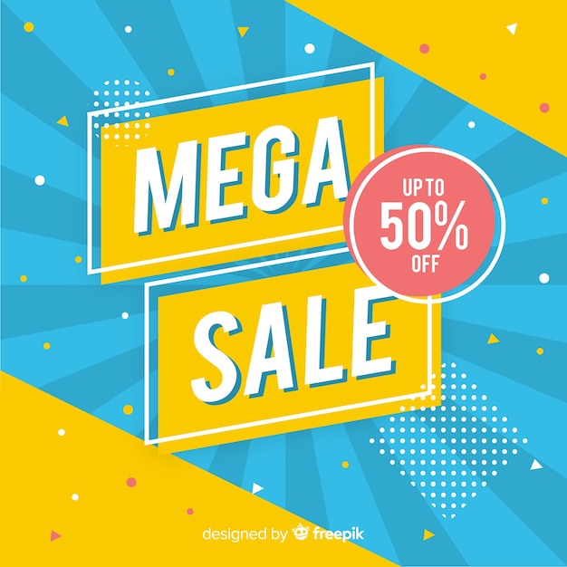 Free vector colorful dynamic sales background flat design