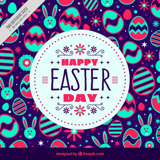 Colorful easter background in flat design