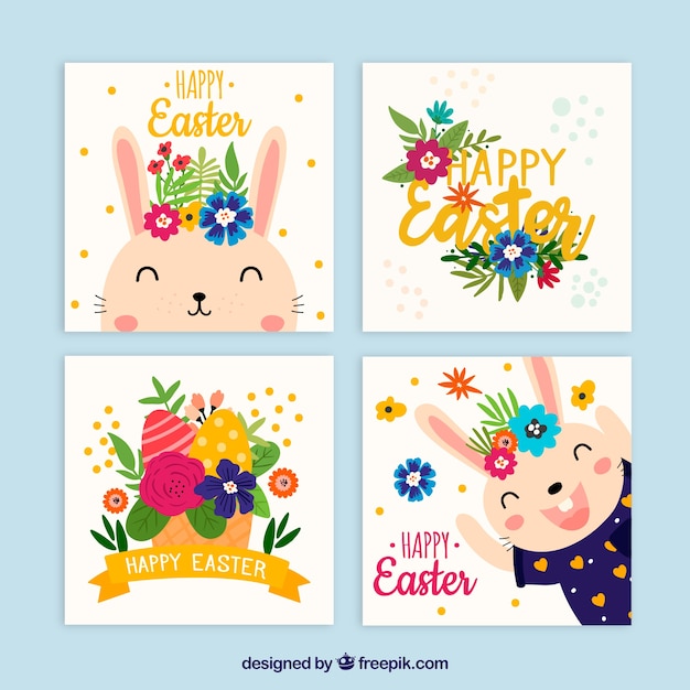 Collezione di carte colorate di pasqua