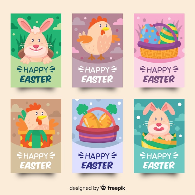 Colorful easter card collection