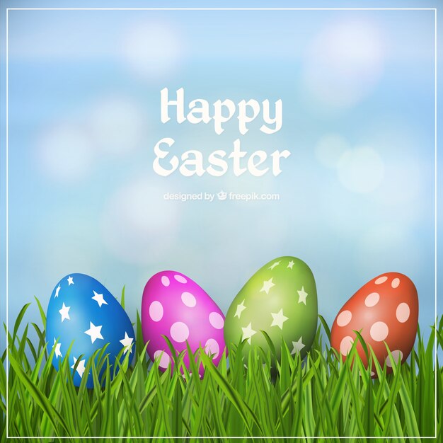 Colorful easter eggs background