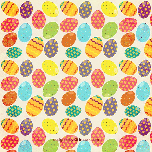 Colorful easter eggs pattern