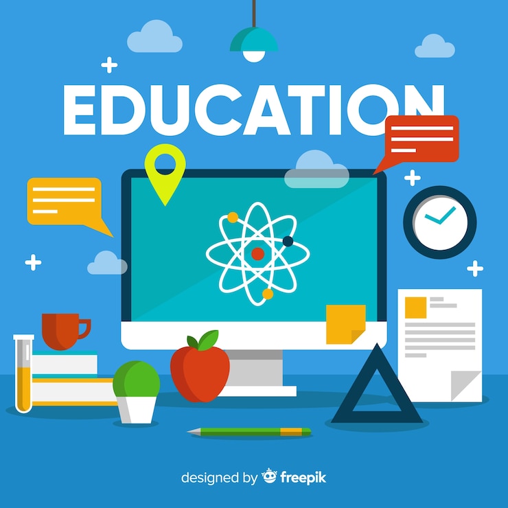 मुफ़्त वेक्टर colorful education concept with flat design