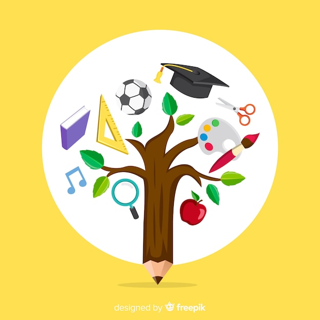 Free vector colorful education concept with flat design