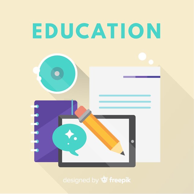Colorful education concept with flat design