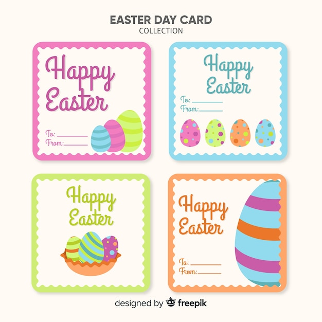 Colorful eggs easter card collection