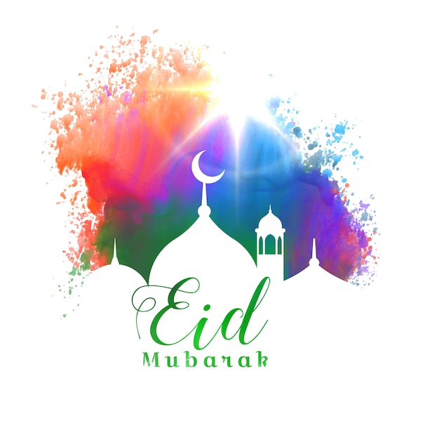 Красивый eid mubarak исламский фестиваль поздравительная открытка дизайн