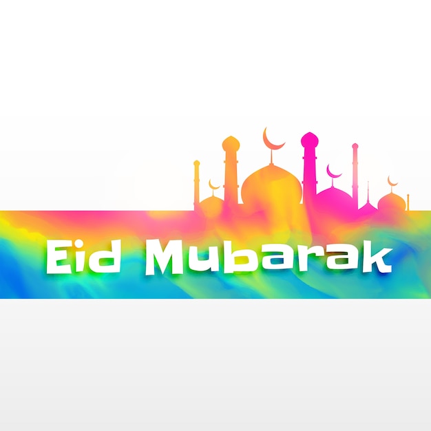 Colorful eid mubarak design