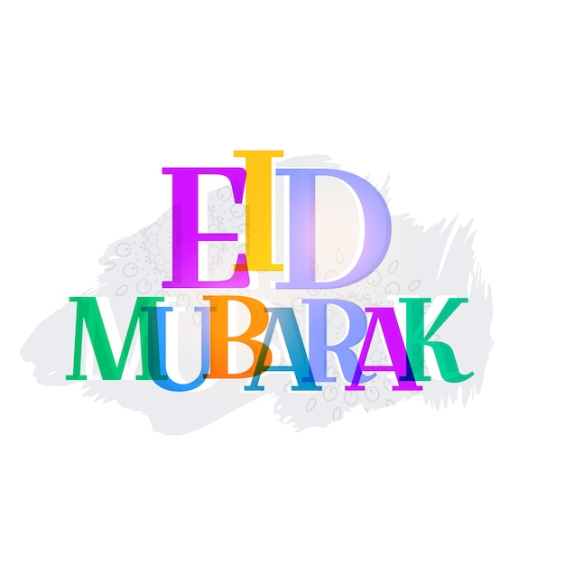 Colorful eid mubarak letter design