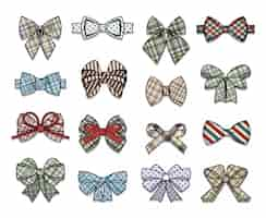 Free vector colorful elegant bows collection