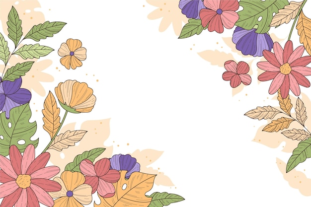 Free vector colorful engraving floral background