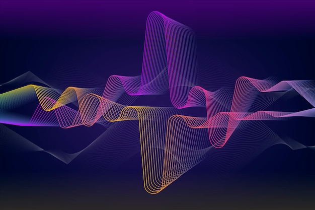 Бесплатное векторное изображение Красочная волна обои эквалайзер концепция