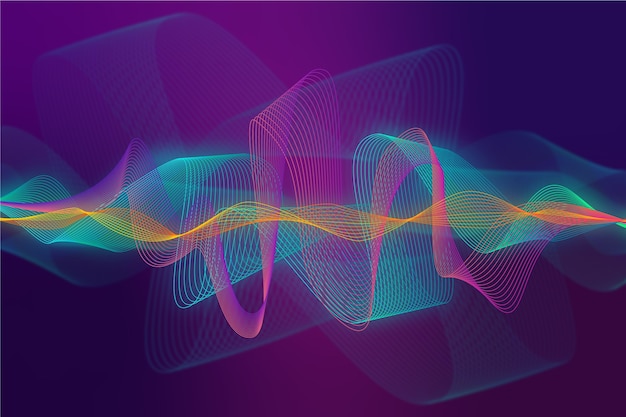 Бесплатное векторное изображение Красочные эквалайзер волны обои