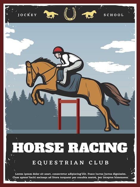 Free vector colorful equestrian sport illustration