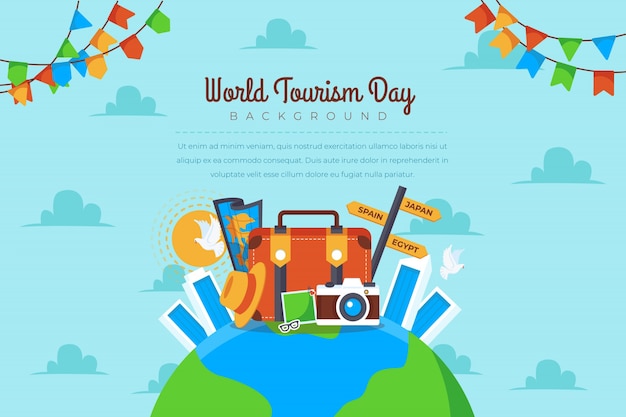 Colorful equipment to celebrate the world tourism day