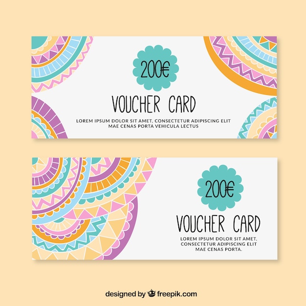 Vettore gratuito colorful euro voucher confezione