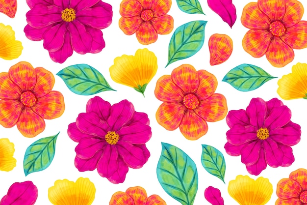 Colorful exotic floral background concept