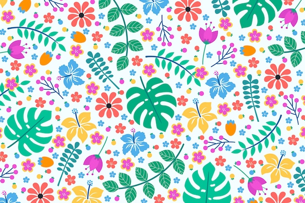 Free vector colorful exotic floral background design