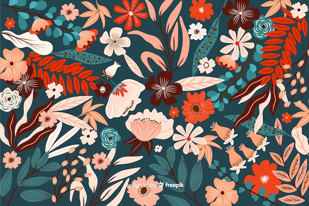 Colorful exotic floral background design