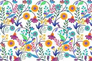 Free vector colorful exotic floral background theme