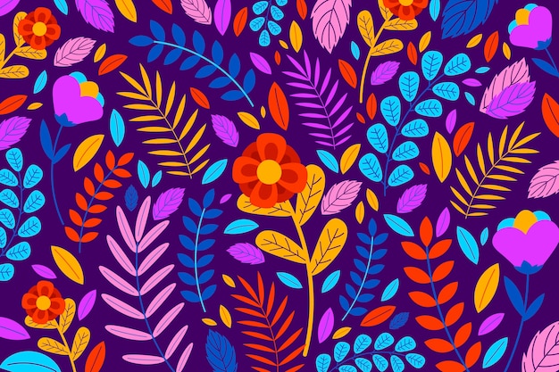 Free vector colorful exotic floral background