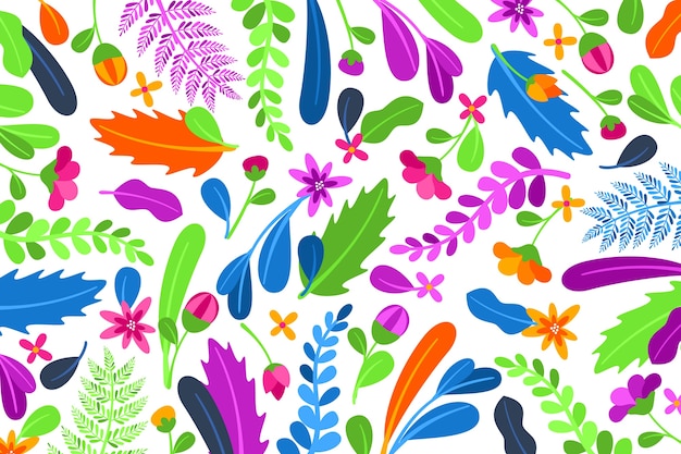 Free vector colorful exotic floral background