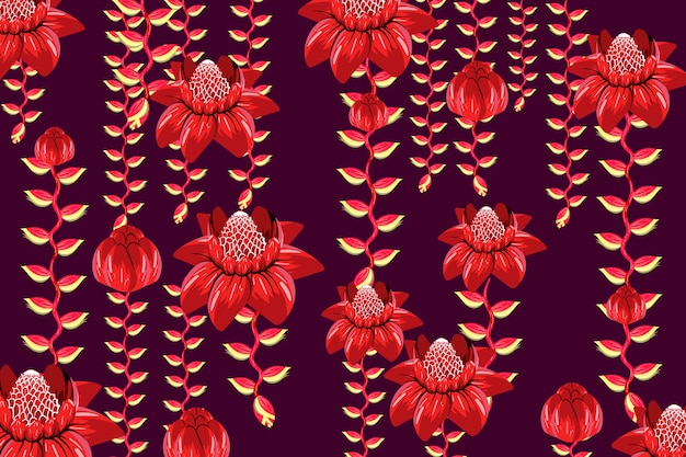 Free vector colorful exotic floral background