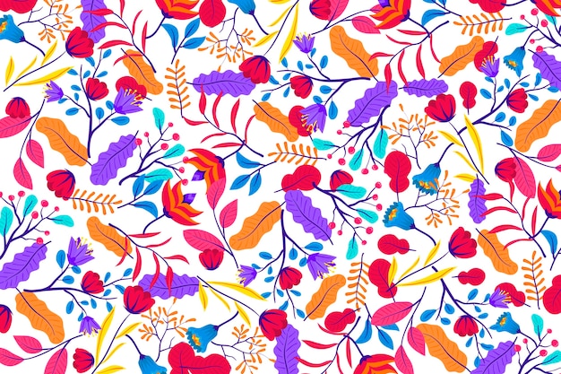 Free vector colorful exotic floral background