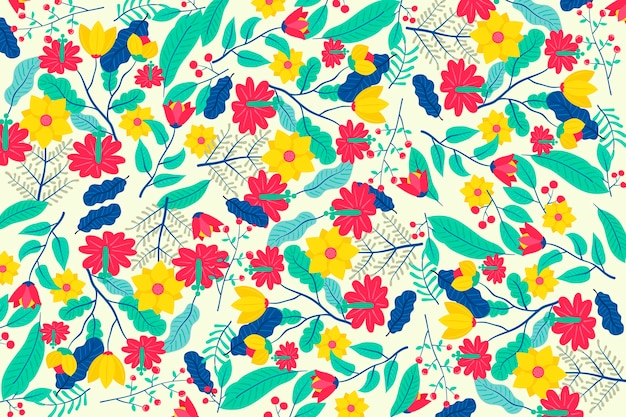 Colorful exotic floral background