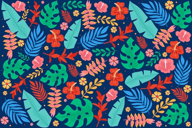 Colorful exotic floral background