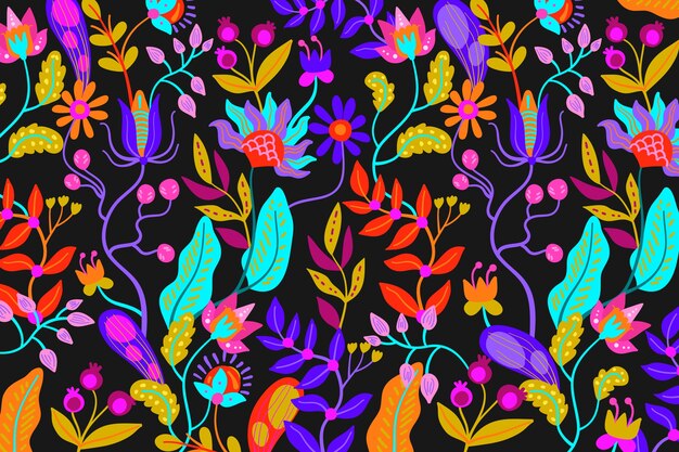 Colorful exotic floral background