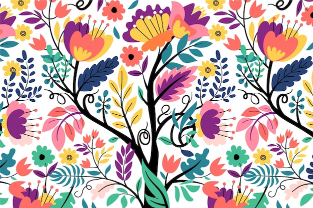 Colorful exotic floral background