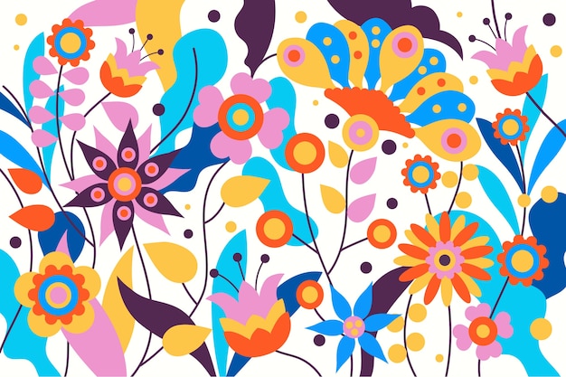 Colorful exotic floral background