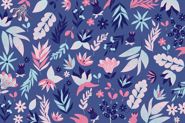 Colorful exotic floral background