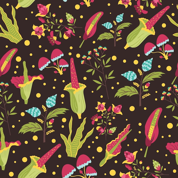 Colorful exotic floral background