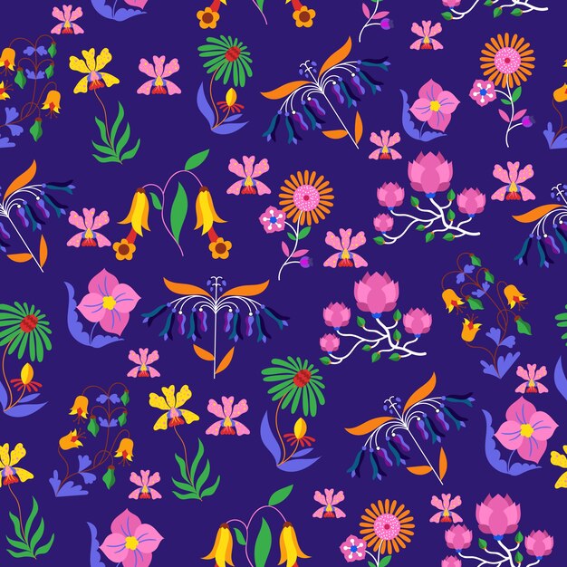 Colorful exotic floral background