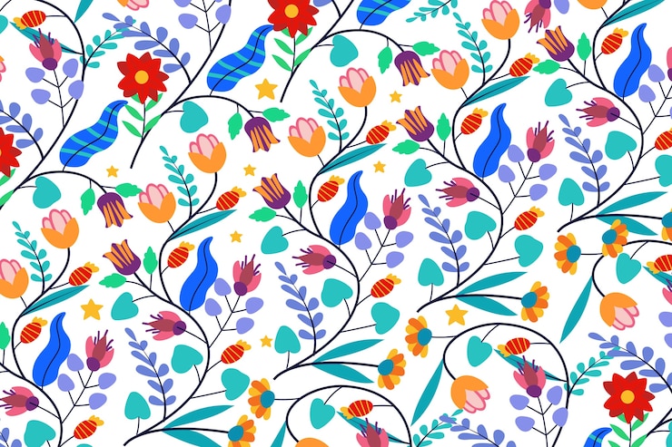 Free Vector colorful exotic floral background