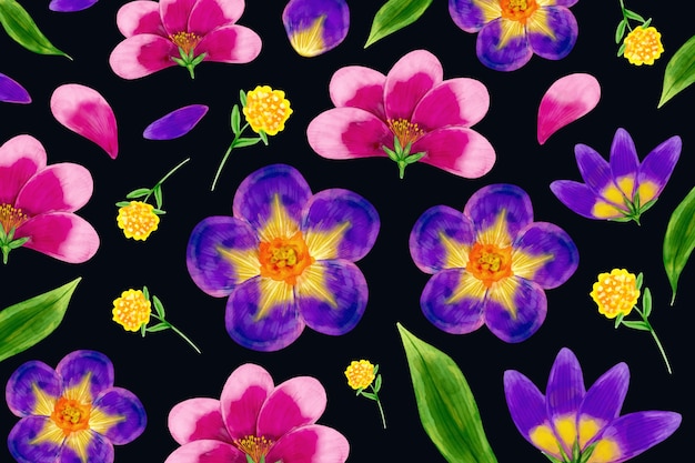 Free vector colorful exotic floral background