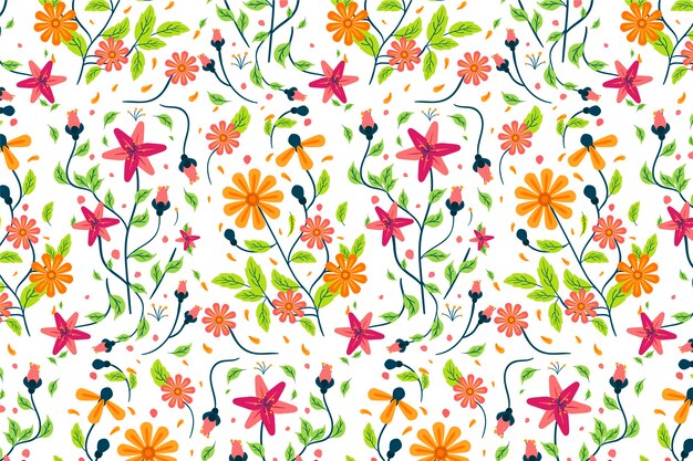 Colorful exotic floral background