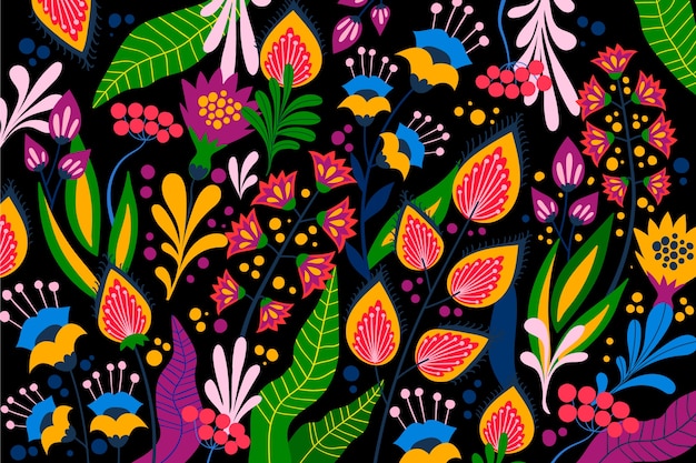 Free vector colorful exotic floral background