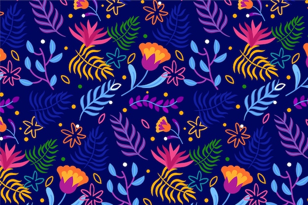 Colorful exotic floral background