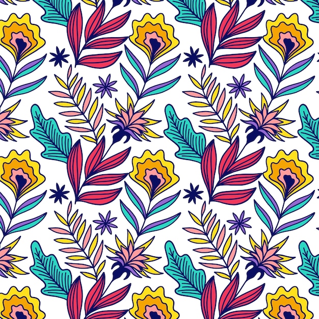 Free vector colorful exotic floral background